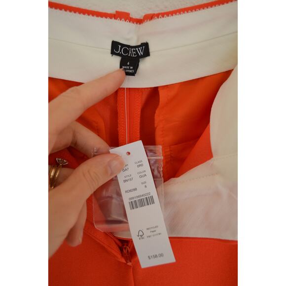 J Crew Boddington Essential Pant Orange Crepe Dress Trousers New With Tag Size 6 - Picture 6 of 8